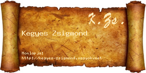 Kegyes Zsigmond névjegykártya